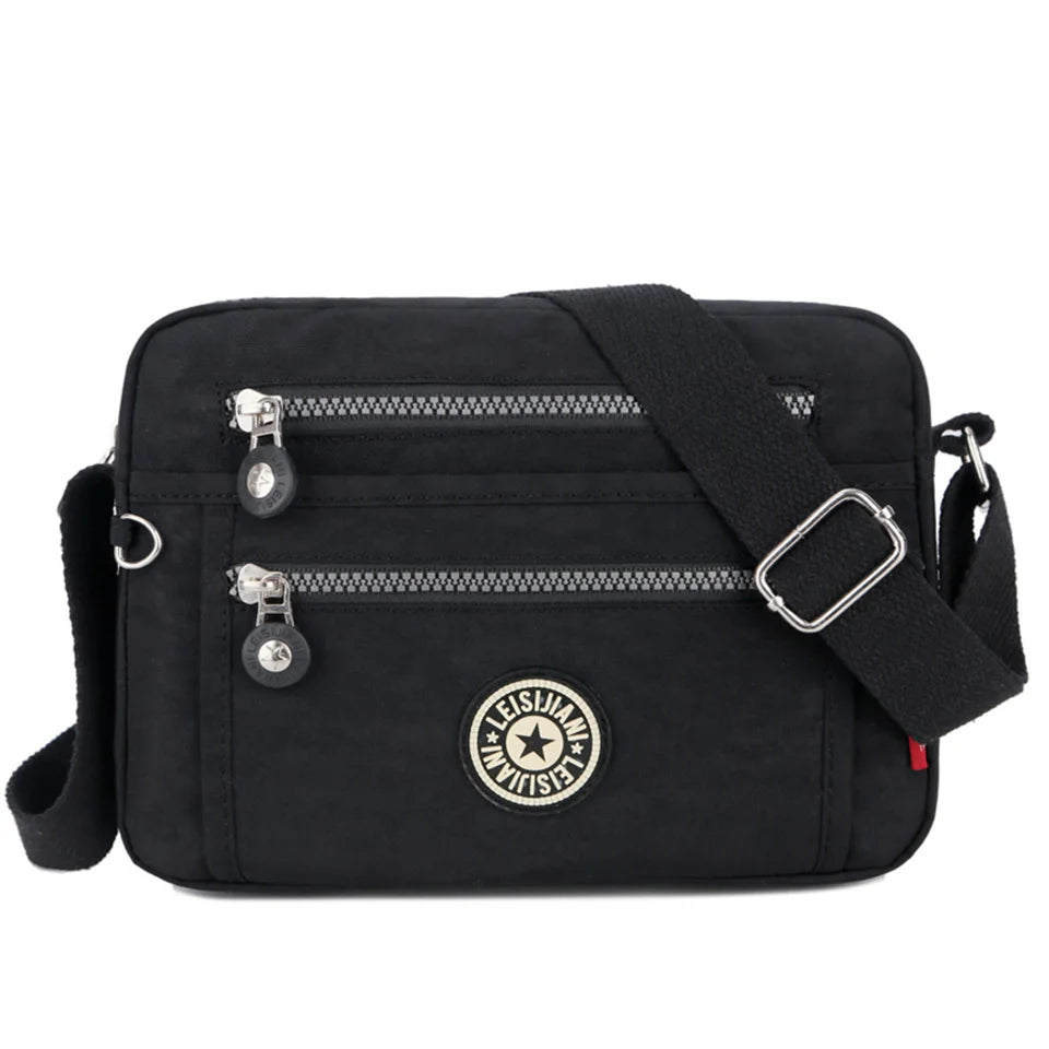 Fashion Women Shoulder Messenger Bag Nylon Oxford Lightweight Waterproof Zipper Package Large Capacity Travel Crossbody Bag