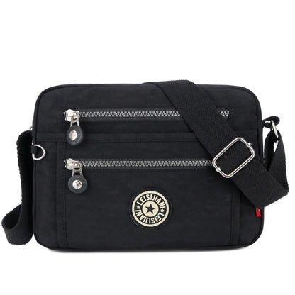 Fashion Women Shoulder Messenger Bag Nylon Oxford Lightweight Waterproof Zipper Package Large Capacity Travel Crossbody Bag