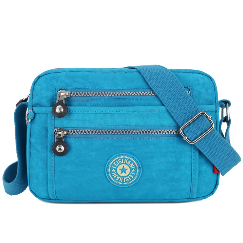 Fashion Women Shoulder Messenger Bag Nylon Oxford Lightweight Waterproof Zipper Package Large Capacity Travel Crossbody Bag