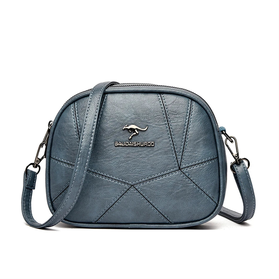 Fashion Women Small Top-handle Bags High Quality Leather Shoulder 3 Layers Mini Bags Ladies Crossbody Bag Brand Designer Handbag