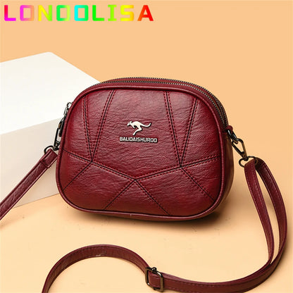 Fashion Women Small Top-handle Bags High Quality Leather Shoulder 3 Layers Mini Bags Ladies Crossbody Bag Brand Designer Handbag