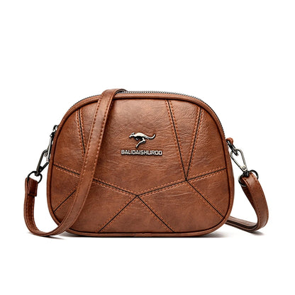 Fashion Women Small Top-handle Bags High Quality Leather Shoulder 3 Layers Mini Bags Ladies Crossbody Bag Brand Designer Handbag