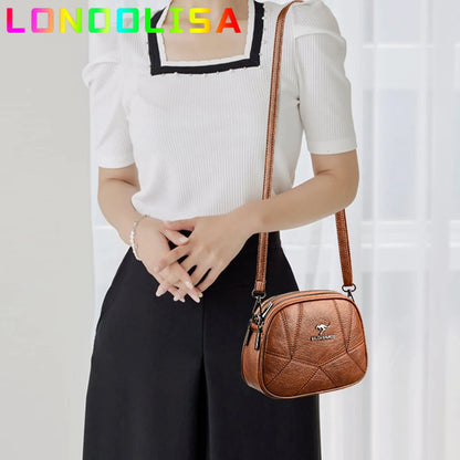 Fashion Women Small Top-handle Bags High Quality Leather Shoulder 3 Layers Mini Bags Ladies Crossbody Bag Brand Designer Handbag