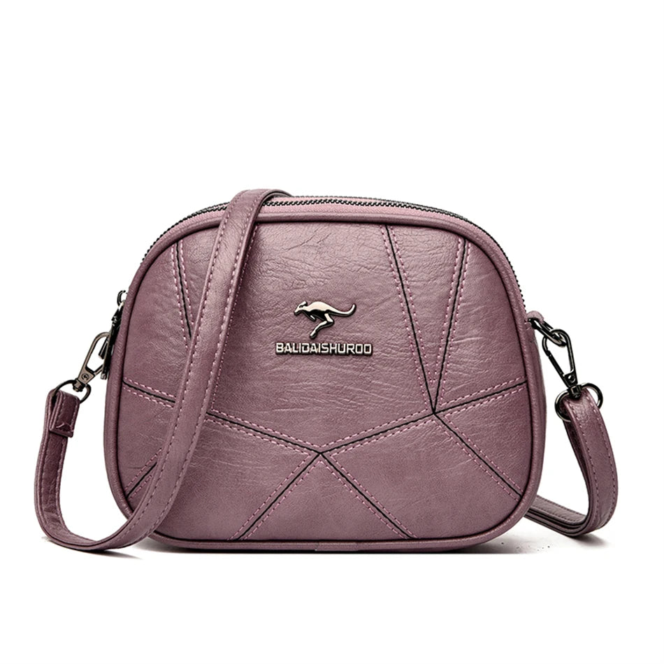 Fashion Women Small Top-handle Bags High Quality Leather Shoulder 3 Layers Mini Bags Ladies Crossbody Bag Brand Designer Handbag