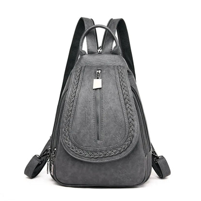 Fashion Women Soft Leather Backpacks Female School Book Bags Large Capacity Shopping Travel Knapsack Femme New Casual Rucksack
