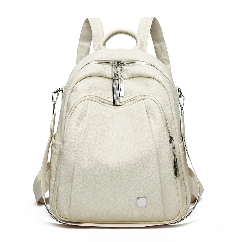 Fashion Women Soft Leather pack 3 In 1 Lady Bookbag for Girls Female Travel Bagpack Shopper Shoulder Bag Large Capacity Rucksack