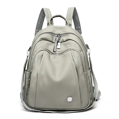 Fashion Women Soft Leather pack 3 In 1 Lady Bookbag for Girls Female Travel Bagpack Shopper Shoulder Bag Large Capacity Rucksack