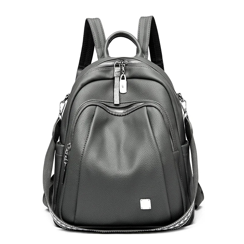 Fashion Women Soft Leather pack 3 In 1 Lady Bookbag for Girls Female Travel Bagpack Shopper Shoulder Bag Large Capacity Rucksack