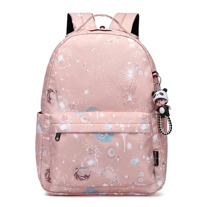 Fashion Women Star Print Backpacks Fashion Large Capacity Backpack Nylon Waterproof Travel Bags Schoolbag Solid Color School Bag