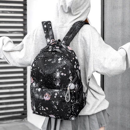 Fashion Women Star Print Backpacks Fashion Large Capacity Backpack Nylon Waterproof Travel Bags Schoolbag Solid Color School Bag