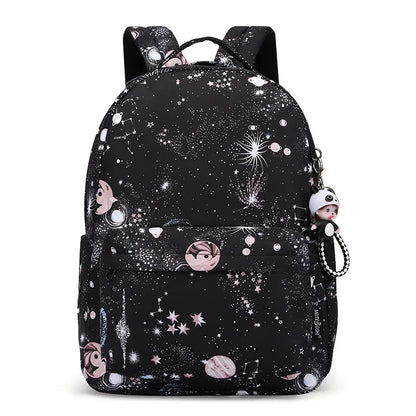 Fashion Women Star Print Backpacks Fashion Large Capacity Backpack Nylon Waterproof Travel Bags Schoolbag Solid Color School Bag