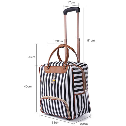 Fashion Women Travel Luggage Trolley Bag on Wheels Suitcase Business Boarding bag Travel Rolling Suitcase Bags