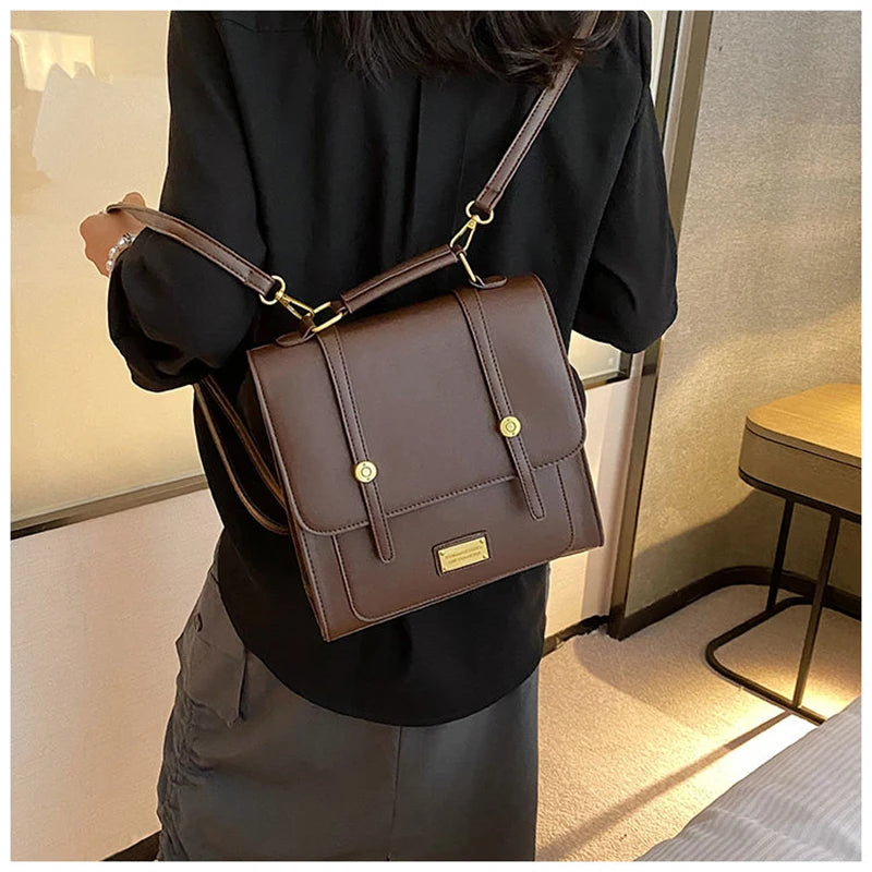 Fashion Women Vnitage Mini Backpacks HandBags Female Girls Students Retro School Box Bottom Studs Minimalist Satchel