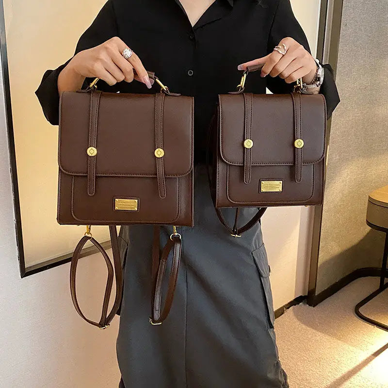 Fashion Women Vnitage Mini Backpacks HandBags Female Girls Students Retro School Box Bottom Studs Minimalist Satchel