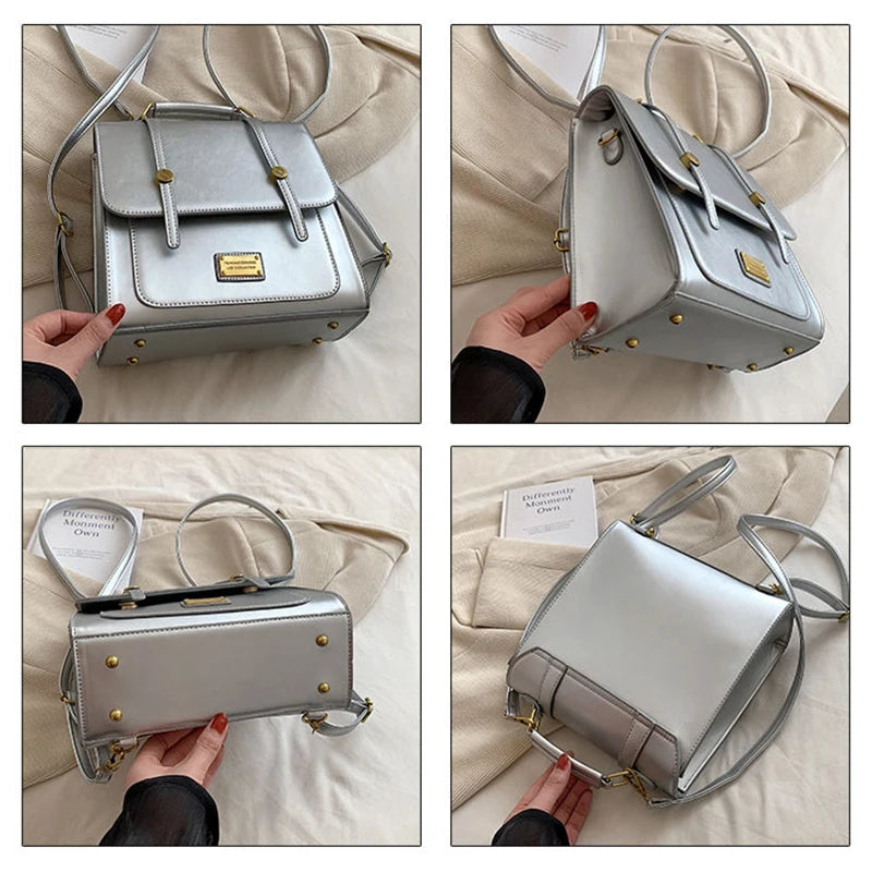 Fashion Women Vnitage Mini Backpacks HandBags Female Girls Students Retro School Box Bottom Studs Minimalist Satchel