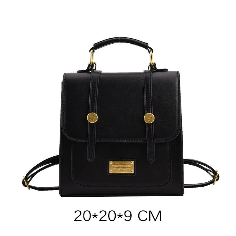 Fashion Women Vnitage Mini Backpacks HandBags Female Girls Students Retro School Box Bottom Studs Minimalist Satchel
