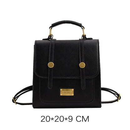 Fashion Women Vnitage Mini Backpacks HandBags Female Girls Students Retro School Box Bottom Studs Minimalist Satchel