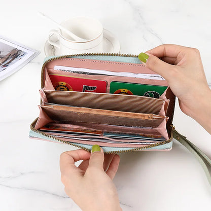 Fashion Women Wallet Female Clutch Card Holder Purse PU Leather Long Wallet Hasp Phone Bag Money Coin Pocket Cartera Mujer