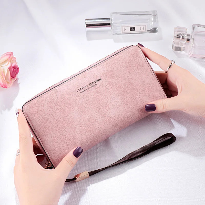 Fashion Women Wallet Female Clutch Card Holder Purse PU Leather Long Wallet Hasp Phone Bag Money Coin Pocket Cartera Mujer