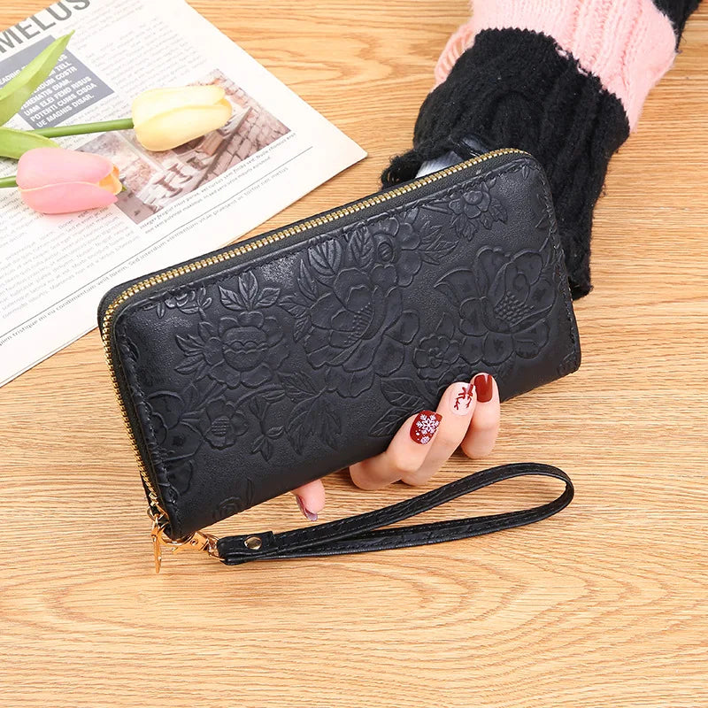 Fashion Women Wallet Female Clutch Card Holder Purse PU Leather Long Wallet Hasp Phone Bag Money Coin Pocket Cartera Mujer
