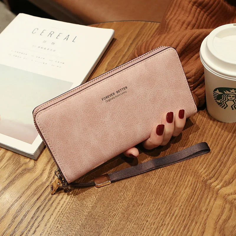 Fashion Women Wallet Female Clutch Card Holder Purse PU Leather Long Wallet Hasp Phone Bag Money Coin Pocket Cartera Mujer