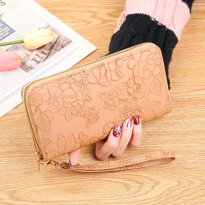 Fashion Women Wallet Female Clutch Card Holder Purse PU Leather Long Wallet Hasp Phone Bag Money Coin Pocket Cartera Mujer