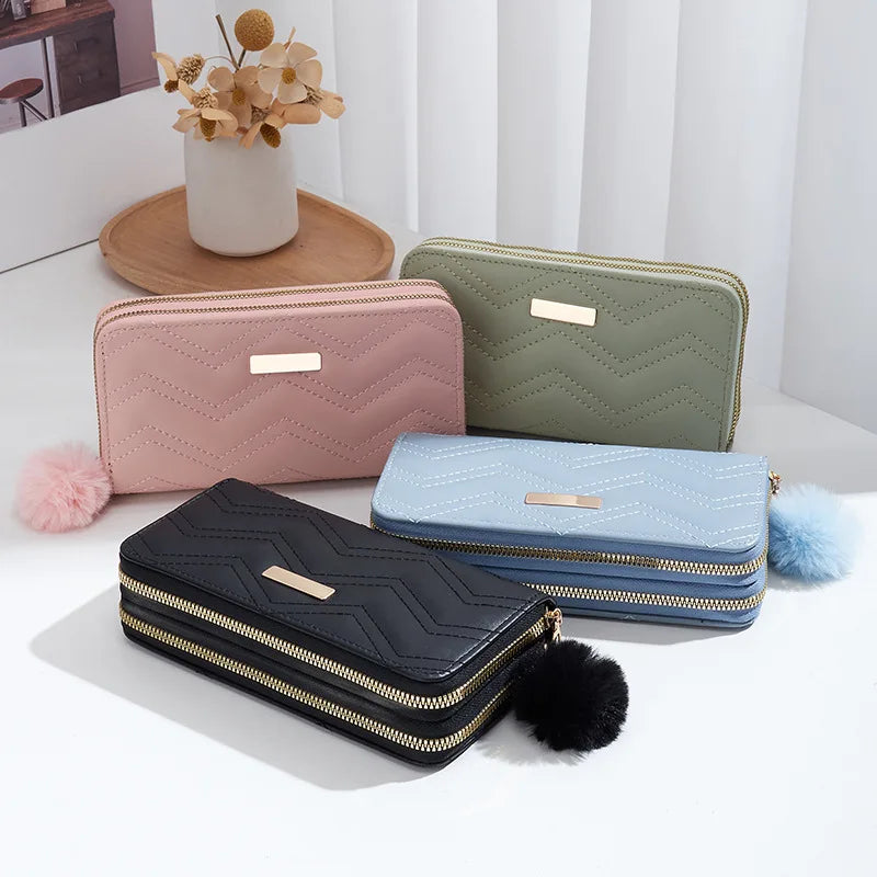 Fashion Women Wallet Female Clutch Card Holder Purse PU Leather Long Wallet Hasp Phone Bag Money Coin Pocket Cartera Mujer