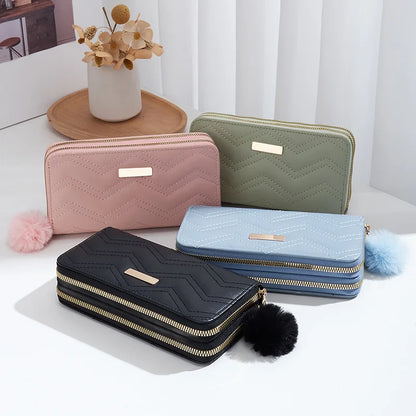 Fashion Women Wallet Female Clutch Card Holder Purse PU Leather Long Wallet Hasp Phone Bag Money Coin Pocket Cartera Mujer