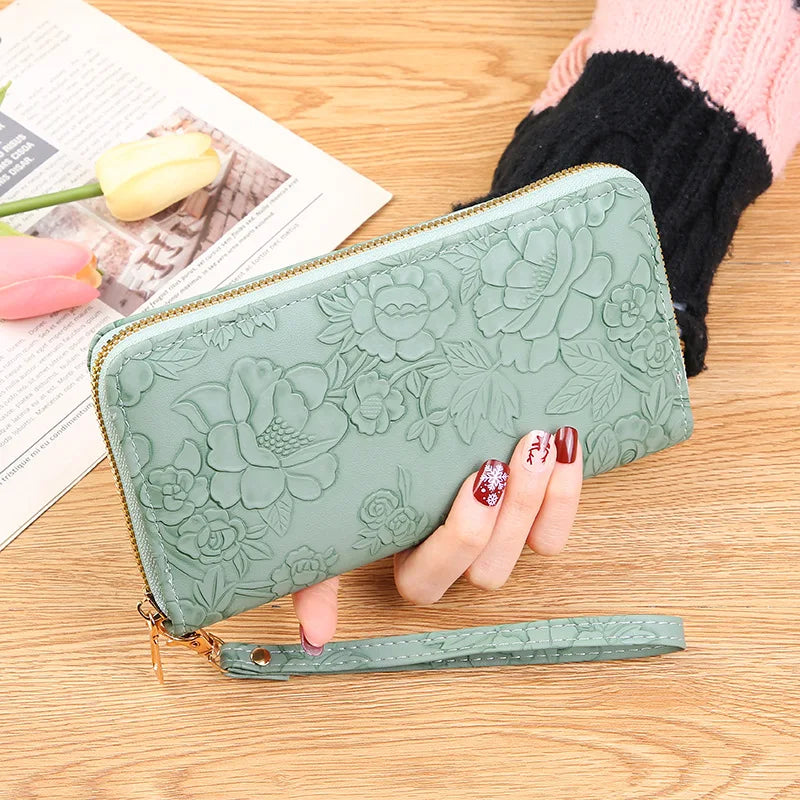 Fashion Women Wallet Female Clutch Card Holder Purse PU Leather Long Wallet Hasp Phone Bag Money Coin Pocket Cartera Mujer