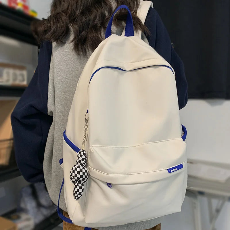 Fashion Women White Student Backpack Cool Lady Book Bag Female College Laptop Backpack Trendy Girl Nylon Harajuku School Bag New