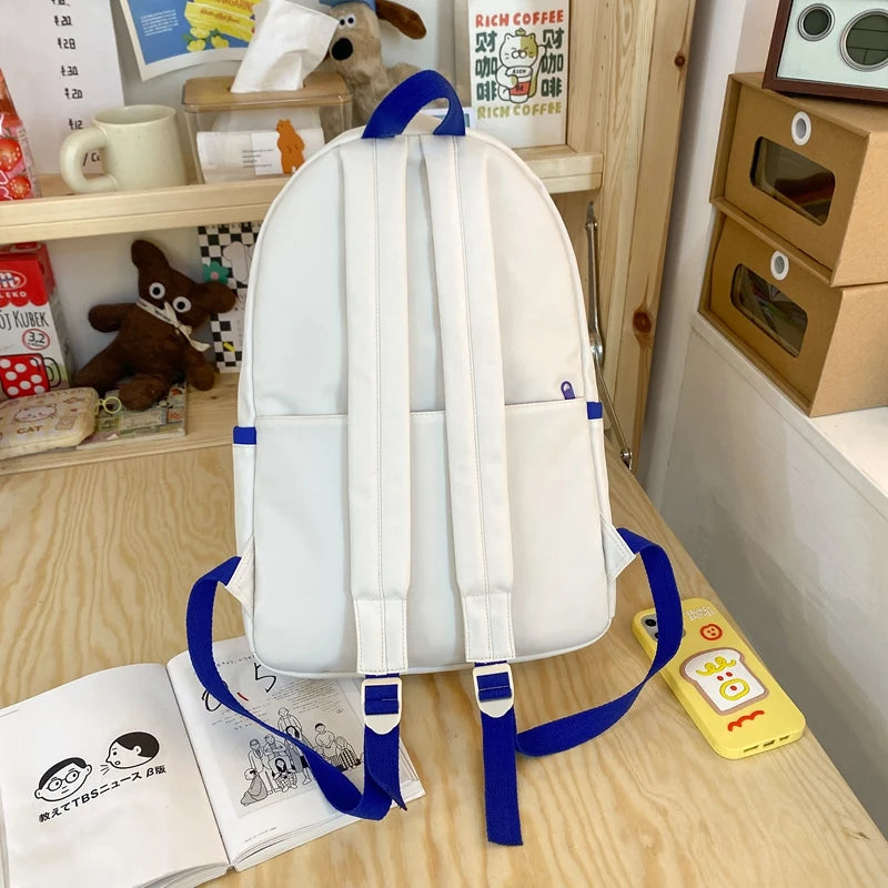 Fashion Women White Student Backpack Cool Lady Book Bag Female College Laptop Backpack Trendy Girl Nylon Harajuku School Bag New