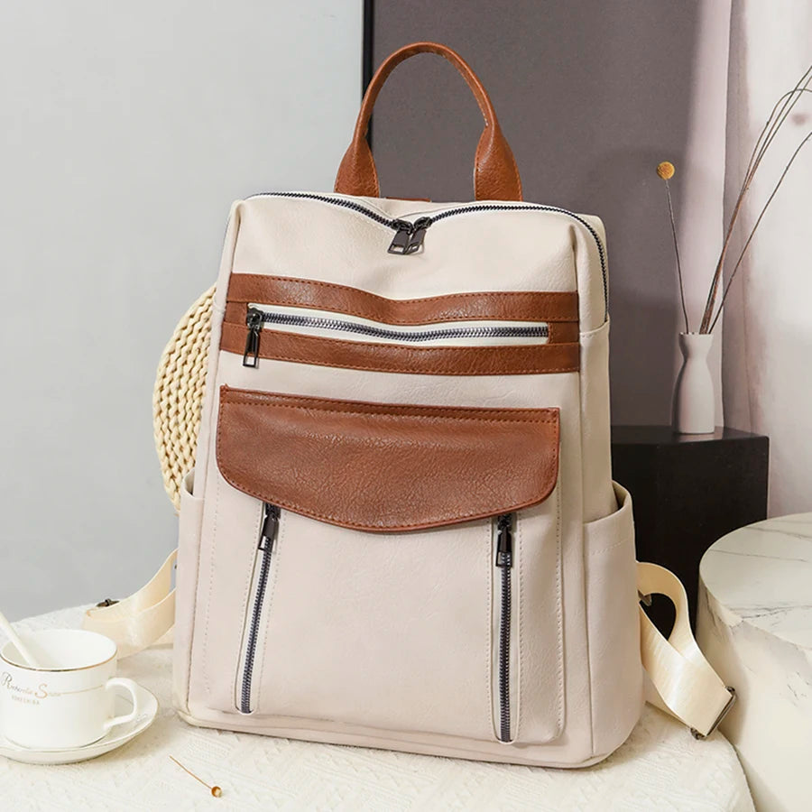 Fashion Women's Backpack Luxury Designer Ladies Large Capacity Backpacks For School Teenagers High Quality Leather Travel Bags