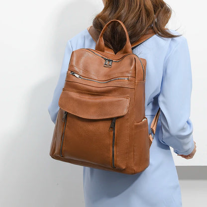 Fashion Women's Backpack Luxury Designer Ladies Large Capacity Backpacks For School Teenagers High Quality Leather Travel Bags