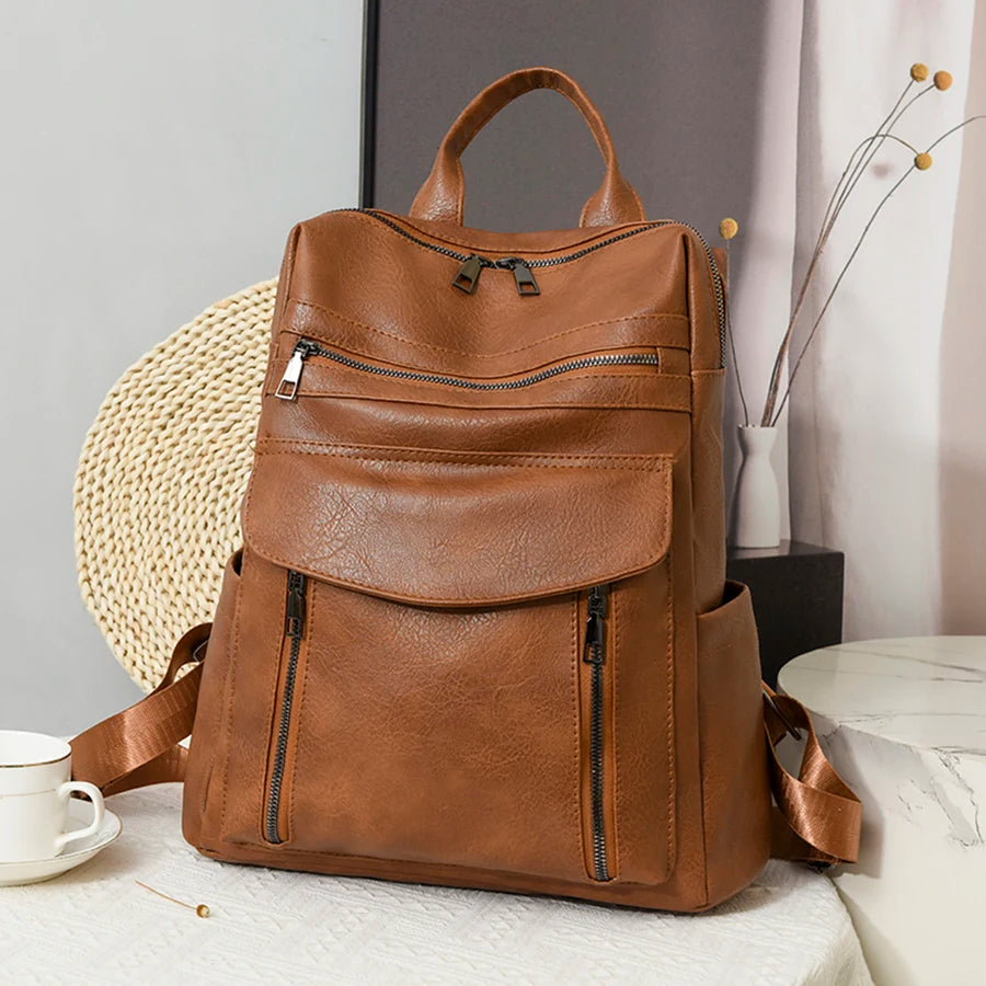 Fashion Women's Backpack Luxury Designer Ladies Large Capacity Backpacks For School Teenagers High Quality Leather Travel Bags