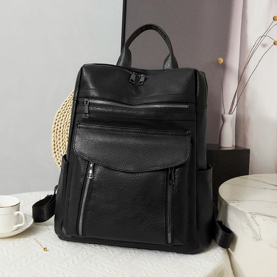 Fashion Women's Backpack Luxury Designer Ladies Large Capacity Backpacks For School Teenagers High Quality Leather Travel Bags