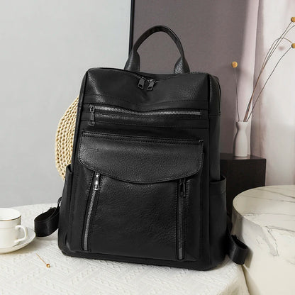 Fashion Women's Backpack Luxury Designer Ladies Large Capacity Backpacks For School Teenagers High Quality Leather Travel Bags