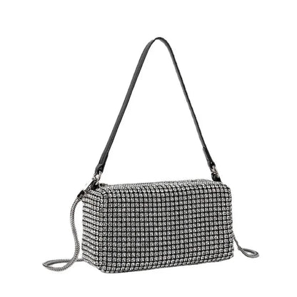 Fashion Women's Bag Diamond Bag 2024 Summer New Shiny Full Diamond Crossbody Handbag Armpit Bag