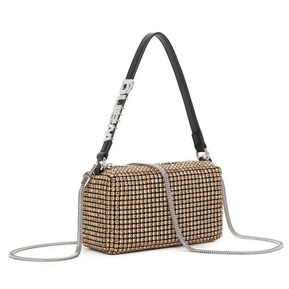 Fashion Women's Bag Diamond Bag 2024 Summer New Shiny Full Diamond Crossbody Handbag Armpit Bag