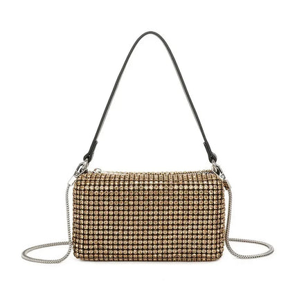 Fashion Women's Bag Diamond Bag 2024 Summer New Shiny Full Diamond Crossbody Handbag Armpit Bag