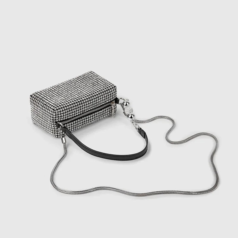 Fashion Women's Bag Diamond Bag 2024 Summer New Shiny Full Diamond Crossbody Handbag Armpit Bag