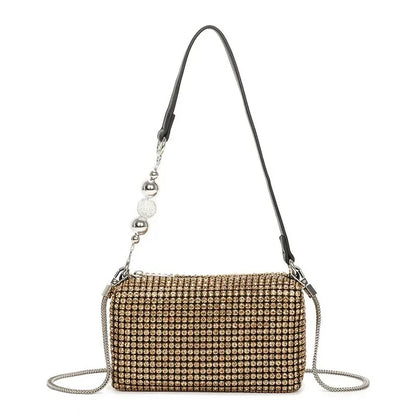 Fashion Women's Bag Diamond Bag 2024 Summer New Shiny Full Diamond Crossbody Handbag Armpit Bag