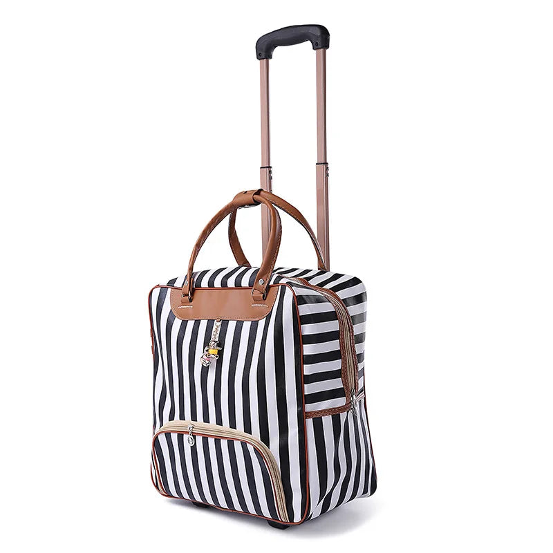 Fashion Women travel Business Boarding bag ON wheels trolley bags large capacity Travel Rolling Luggage Retro girl Suitcase Bag