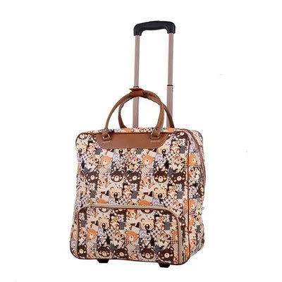 Fashion Women travel Business Boarding bag ON wheels trolley bags large capacity Travel Rolling Luggage Retro girl Suitcase Bag