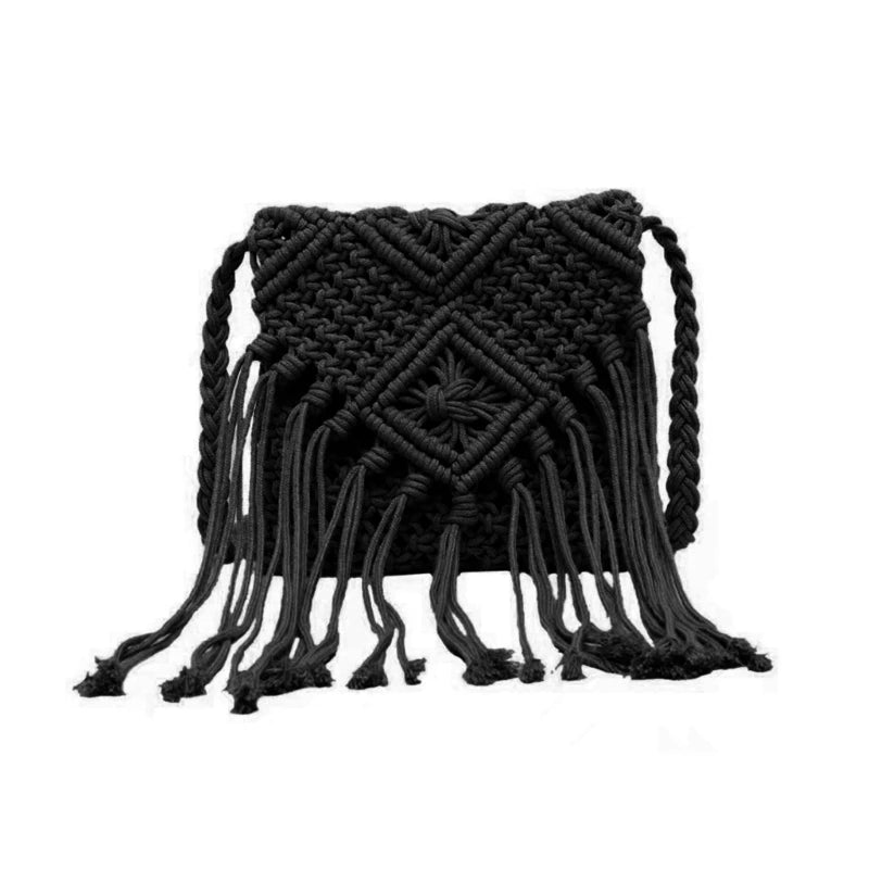 Fashion Woven Bag Woven Knitted Tassel-Bags Crossbody Bag Summer-Beach Shoulder Bag Gift for Women Girl  Bags