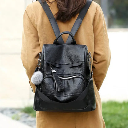 Fashion anti-theft women's vintage leather travel backpack casual Feminina school bag