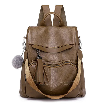 Fashion anti-theft women's vintage leather travel backpack casual Feminina school bag