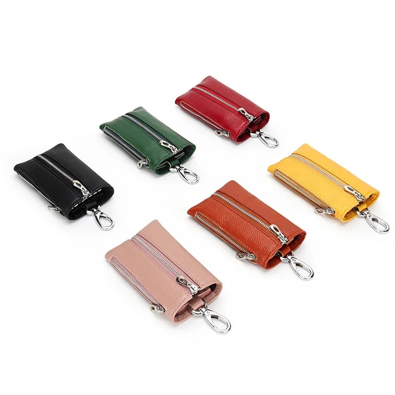 Fashion brand new leather wallet men and women storage bag key chain 2024 fashion mini card holder