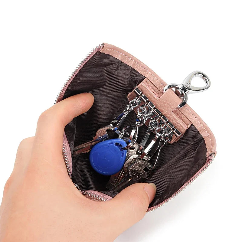 Fashion brand new leather wallet men and women storage bag key chain 2024 fashion mini card holder