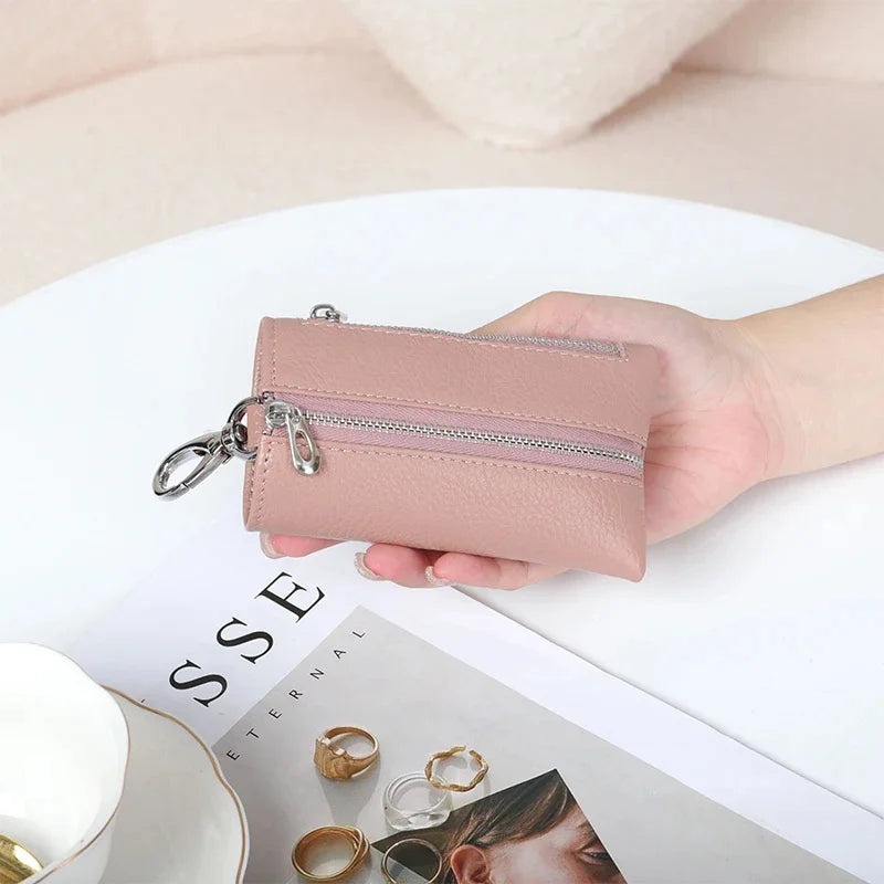 Fashion brand new leather wallet men and women storage bag key chain 2024 fashion mini card holder