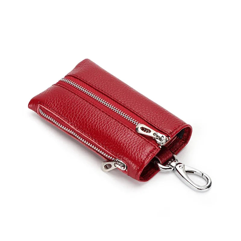 Fashion brand new leather wallet men and women storage bag key chain 2024 fashion mini card holder